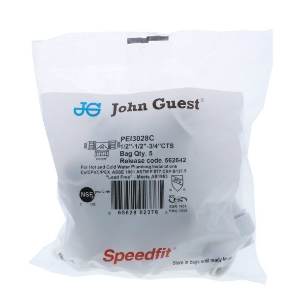 John Guest Reducing Tee - 1 2 x 1 2 x 3 4 CTS Online now - Image 5