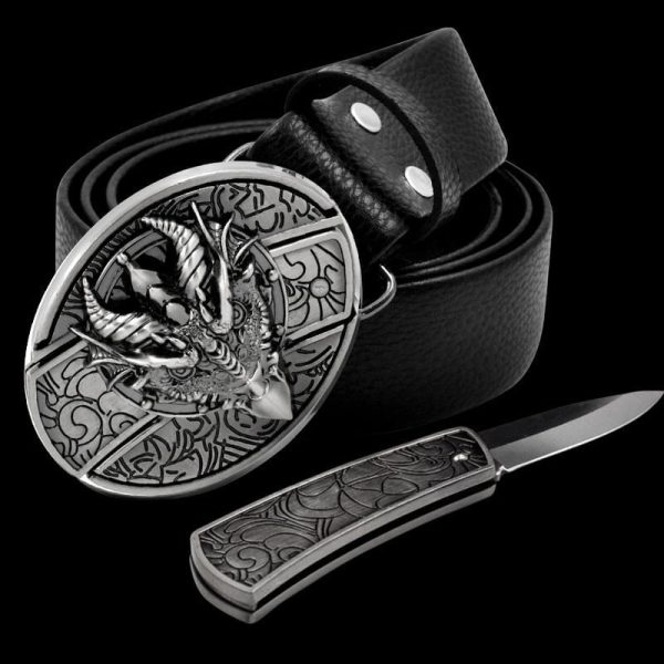 ?LAST DAY 50% OFF?Fashion Punk Genuine Leather Belt With Knife Online Hot Sale - Image 2