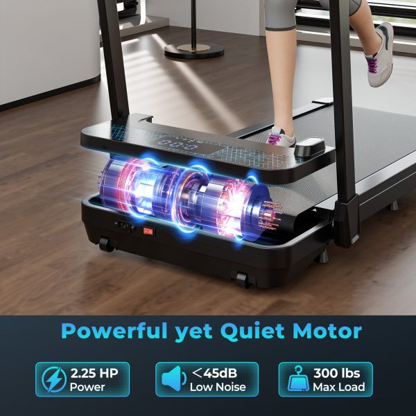 Costway 2 in 1 Folding Treadmill with 300lbs Capacity and Remote Control New For Sale - Image 5