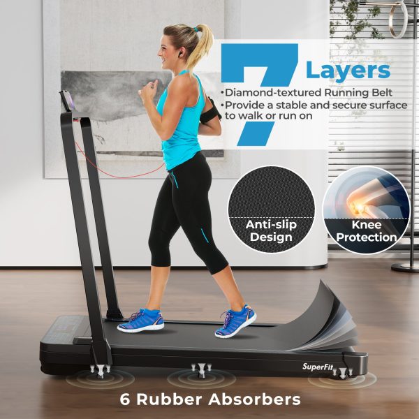 Costway 2 in 1 Folding Treadmill with 300lbs Capacity and Remote Control New For Sale - Image 3